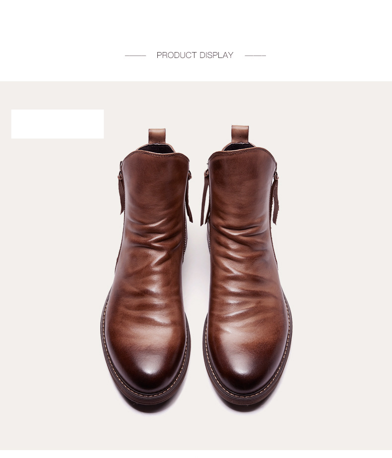 Scarpe da uomo con cerniera laterale doppia, fondo antiscivolo, stivali da uomo, stivali con nappe, stivali da uomo in pelle_voghion.com