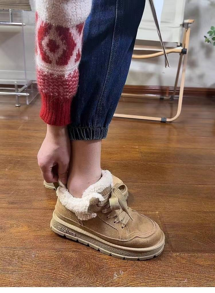 Nuove suole spesse invernali con stivali da neve caldi antiscivolo e stivaletti corti scarpe di cotone per bambini_voghion.com