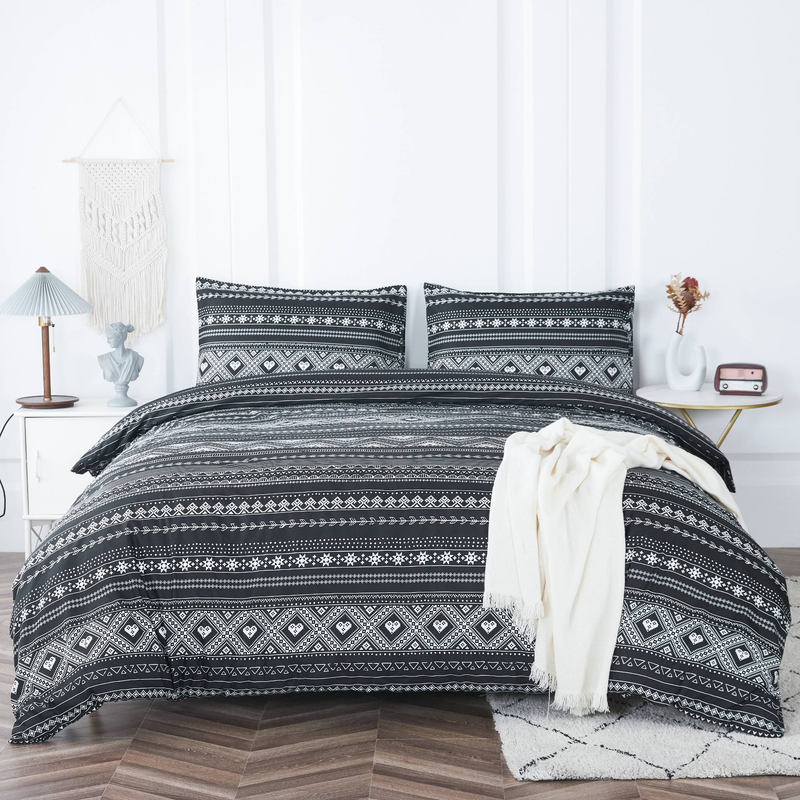 Set da tre pezzi Copripiumino bohémien Set da tre pezzi Biancheria da letto stampata_voghion.com