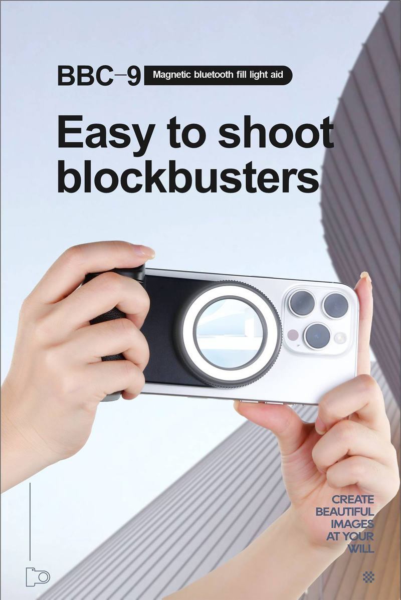 Anneau lumineux pour selfie avec assistant Bluetooth pour téléphone portable, éclairage de remplissage pour prise de vue vidéo en direct_voghion.com