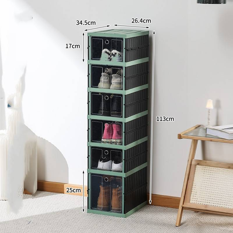 Gratis installatie Schoenendoos Opbergdoos Transparante schoenenkast Opbergartefact Ruimtebesparende opvouwbare plastic eenvoudige schoenenrek_voghion.com