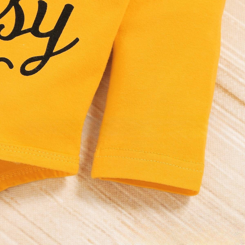 Mutter & Kinder Säugling Langarm Baumwolle Strumpfhosen Gedruckt Buchstaben Sonnenblumen Hosen Mit Stirnband Set_voghion.com