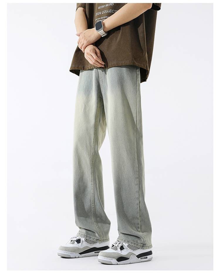Calça jeans com estampa de céu estrelado e cordão até o chão - Confortável e com caimento solto - Calça jeans casual versátil e estilosa_voghion.com