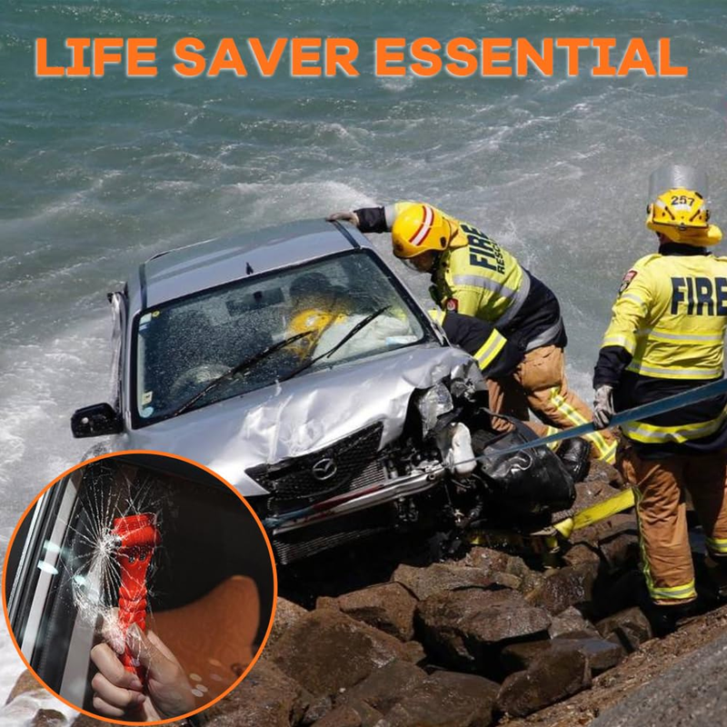 Car Safety Hammer 2 Piece Set Emergency Escape Tools Car Window Glass Hammer Breaker And Seat Belt Cutter Escape 2 In 1 For Home Rescue And Auto Emergency Escape Tools_voghion.com