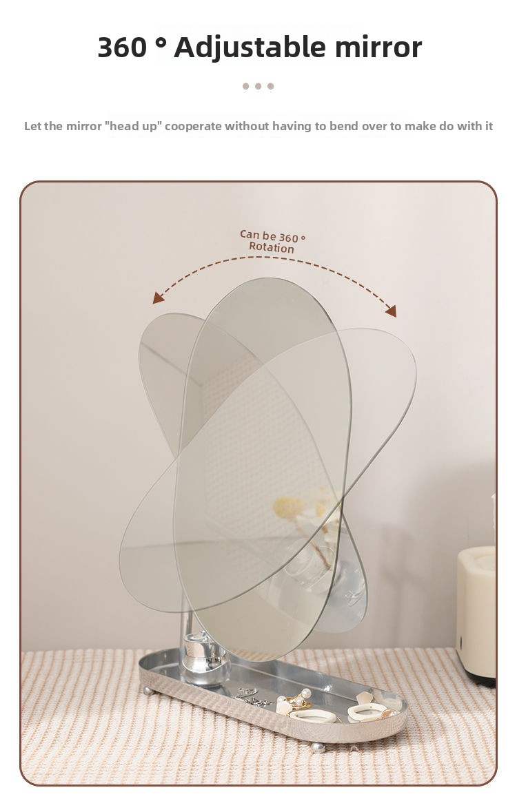 Classic Vanity Mirror With Decorative Frame – Elegant Wall/Tabletop Mirror For Bedroom, Bathroom & Living Room (Round/Oval/Square, Gold/Black/Silver)_voghion.com
