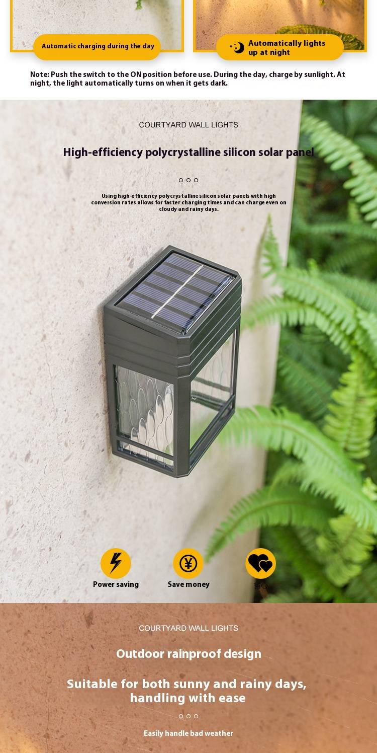 Applique solare da esterno per giardino con lampadine a LED calde, illuminazione impermeabile per vialetti, patio, cortile, recinzione - stile vintage_voghion.com
