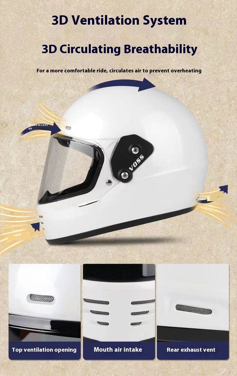 Retro-Integralhelm für Motorradfahrer – DOT- und 3C-zertifizierter Cruiserhelm mit Bluetooth-Kompatibilität, ABS-Schale, verstellbarem Visier_voghion.com