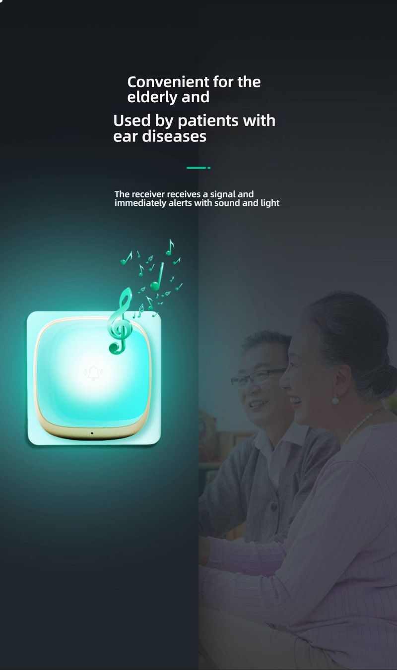 Draadloze deurbel met ultraheldere led-flitser en 36 tonen – groot bereik (10-50 m), op batterijen, ideaal voor doven en ouderen_voghion.com