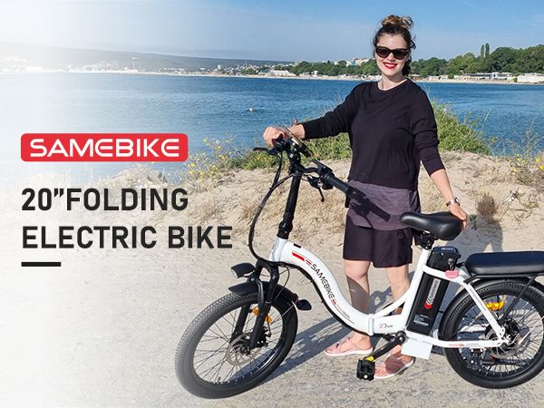 SAMEBIKE Bicicletta elettrica pieghevole, bicicletta elettrica da 20'' per pendolari per adulti, autonomia di 70 km e velocità di 25 km/h_voghion.com