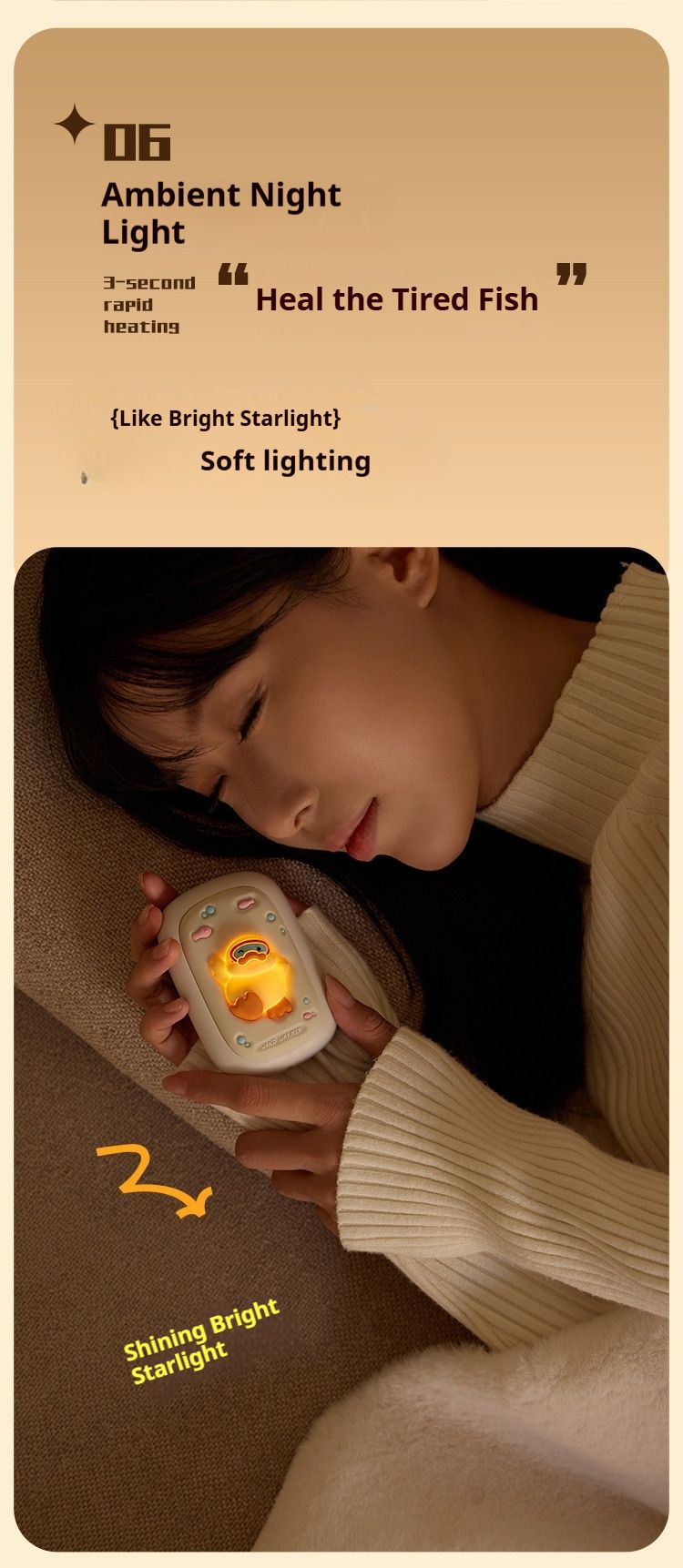 6000mAh Hand Warmer Power Bank With Built-in Dual Cables, 8-Hour Heating, USB Rechargeable – White/Pink_voghion.com