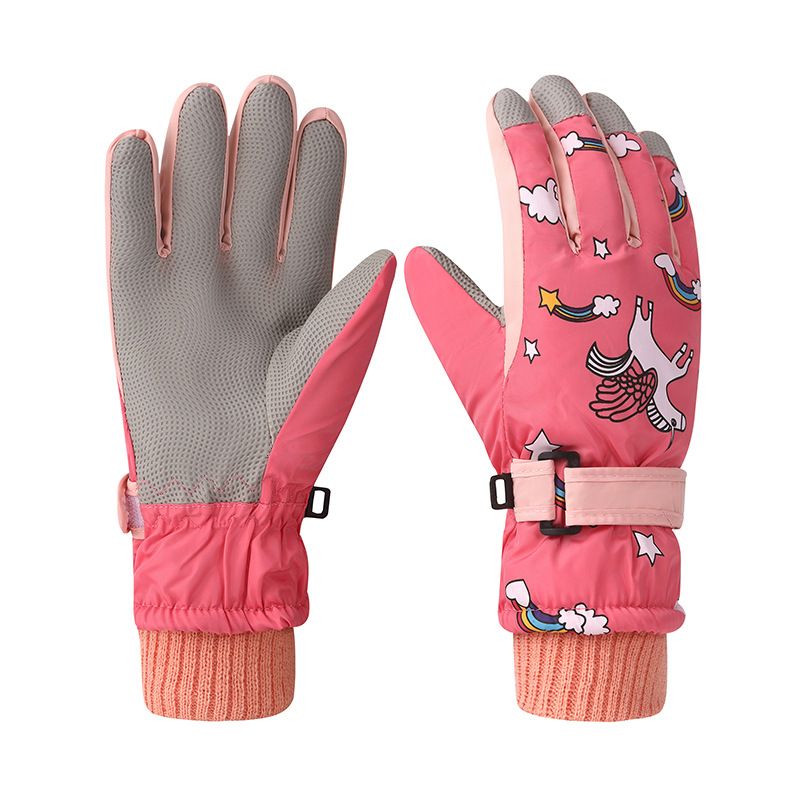 Kids' Snow Gloves For Winter - Warm Fleece-Lined, Water-Resistant, Non-Slip Grip For Boys & Girls - Perfect For Skiing & Outdoor Play_voghion.com