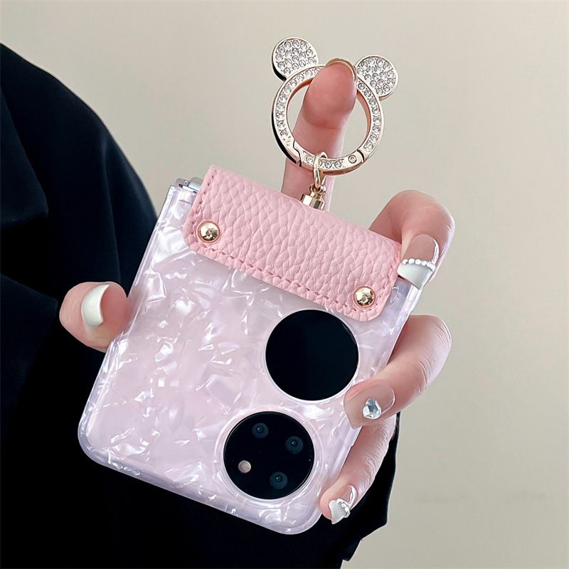 Shell pattern wrist strap ring for Huawei p50 pocket folding screen phone case pocket 2 Drop-resistant shell_voghion.com
