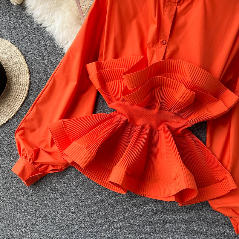 Women's ruffled waist slimming temperament with spring jacket_voghion.com