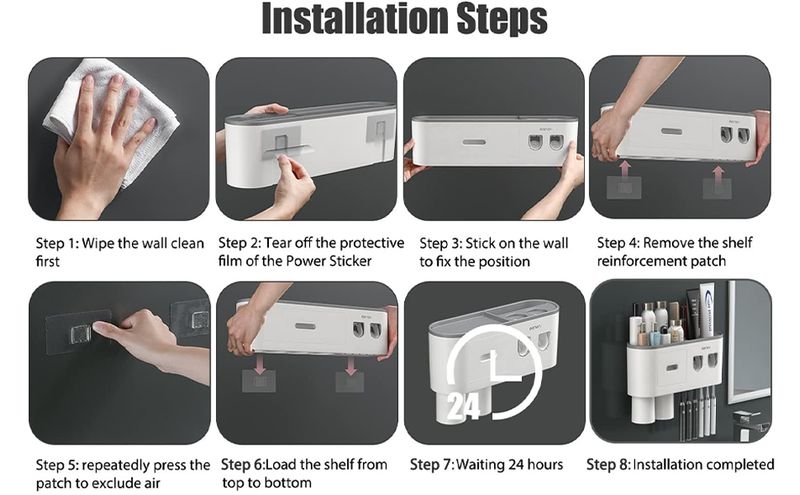 Smart Wall Dual Holder - 6 Slots Magnetic Cups_voghion.com