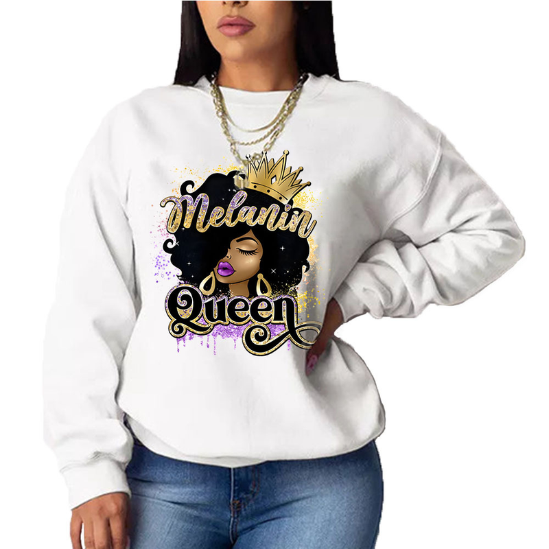 Felpa con cappuccio a maniche lunghe ampia casual stampata senza testa da donna_voghion.com