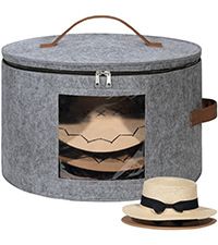 Caixa organizadora para chapéus de feltro - organizadora dobrável e espaçosa para bonés, roupas e brinquedos (multiuso, design dobrável, uso doméstico e no escritório)_voghion.com