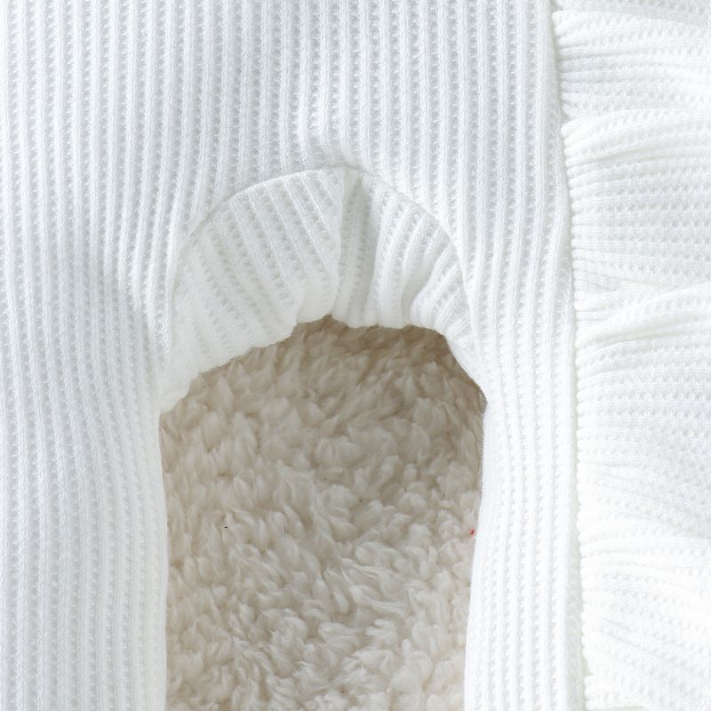 Mother & Kids Baby Girl’s Waffle-Knit Bodysuit With Flutter Sleeves – Soft & Stylish, 0-12M"_voghion.com