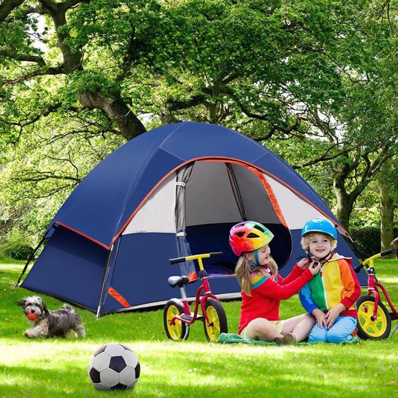 Cross Border Hot Selling Outdoor Ręcznie Zbudowany Dwuwarstwowy Niebieski Namiot Pogrubiony Namiot Turystyczny Namiot Składany Przenośny Namiot Kempingowy_voghion.com