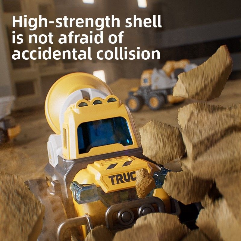 2025 Children's Excavator Toy Car For Boys Aged 1 To 3, Engineering Vehicle, Excavator, Crane, Dump Mixer Truck,_voghion.com