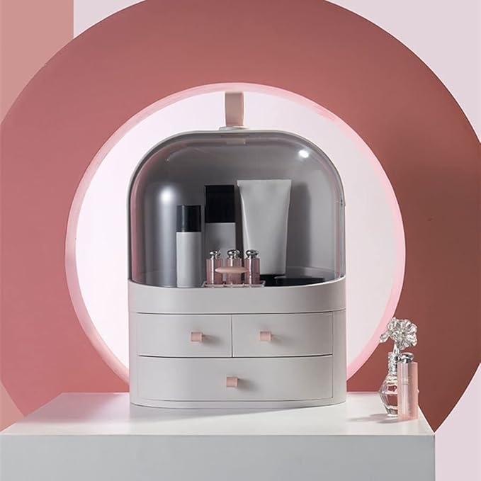 Organizator de machiaj portabil, cutie de depozitare cosmetică, cutie de depozitare pentru îngrijirea pielii, dulap de depozitare pe desktop pentru baie, dormitor, comodă, toaletă, afișaj cosmetice_voghion.com