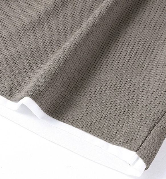 Herren-Set mit Waffelstruktur – Kurzarmshirt und Shorts mit Gummidruck | Sommer-Performance-Kleidung_voghion.com