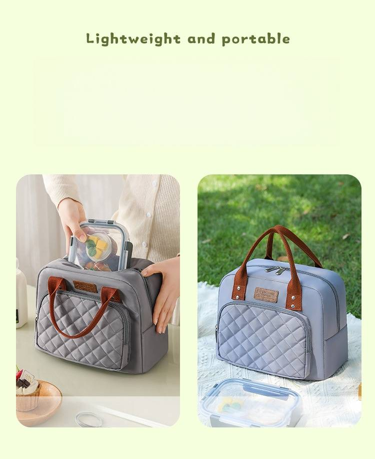 Isolierte Lunchtasche für Arbeit und Schule – stilvolle Tragetasche für Lebensmittelbehälter mit großem Fassungsvermögen und Wärmeschutz, tragbar und faltbar für Büro und Pendeln_voghion.com
