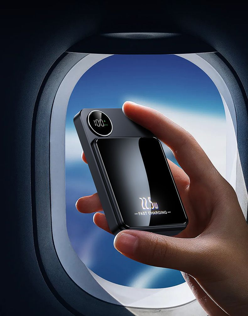 Magnetische Powerbank mit PD-Schnellladung, tragbarer 22,5-W-Akku für iPhone und Android, schlank und leicht (Schwarz/Weiß/Dunkelgrün/Dunkelviolett)_voghion.com