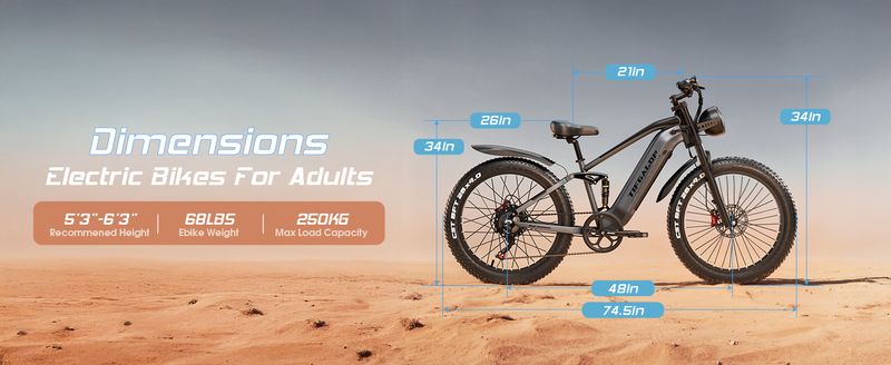 TIFGALOP Elektrofahrrad für Erwachsene, 48V22Ah Lithiumbatterie, 26 Zoll Mountainbike-Offroad-Fahrrad mit dicken Reifen_voghion.com