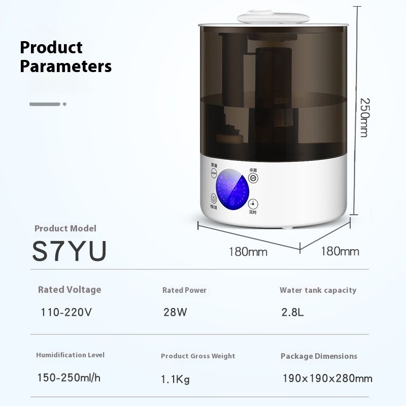 Ultraschall-Luftbefeuchter – 3,5 l großes Fassungsvermögen, UV-Sterilisation, Fernbedienung, 2–8-Stunden-Timer für Zuhause und Büro (weiß/hellbraun)_voghion.com