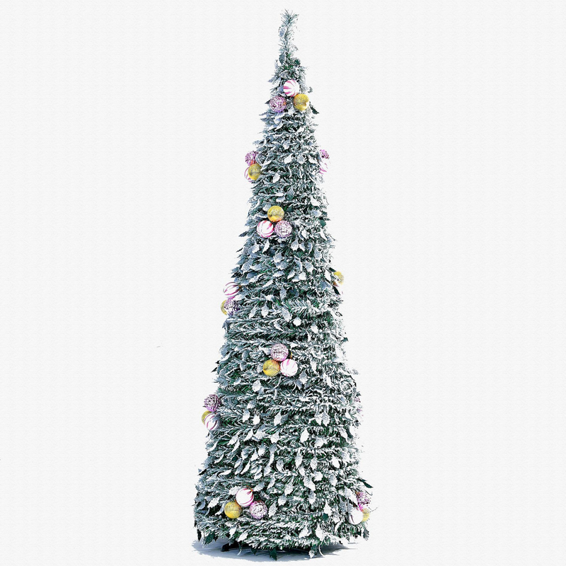 Premium Foldable Spiral Christmas Tree With Lights – 180cm Tall Holiday Decoration For Home, Office & Party_voghion.com