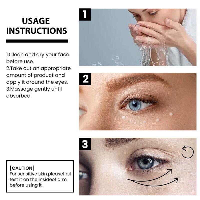 Crema reafirmante instantánea EELHOE con ojeras y bolsas de ojos Hidrata y reafirma la piel alrededor de los ojos_voghion.com