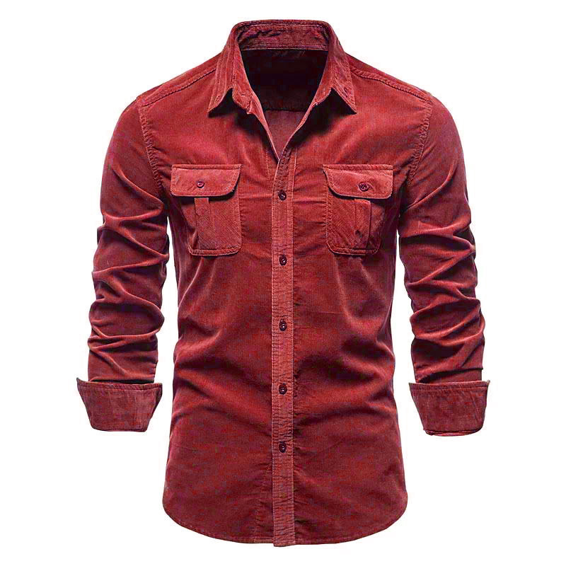 001 In Stock New Spring Cross-Border Men's Multi-Pocket Workwear Long Sleeve Casual Sports Shirt_voghion.com