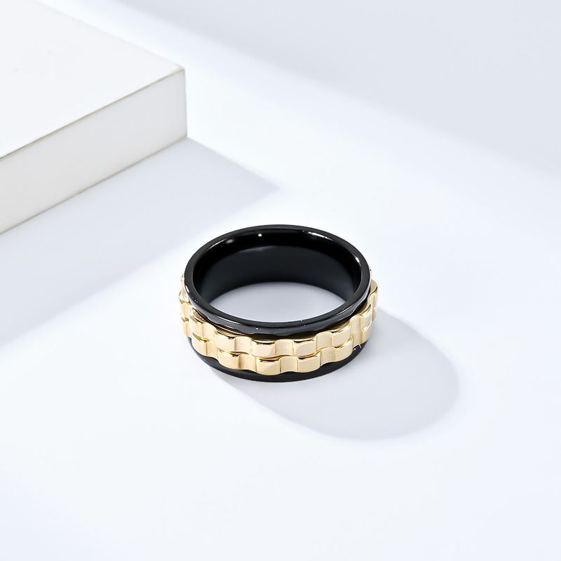 Anello di decompressione con ingranaggi rotanti per alleviare l'ansia, design di lusso leggero in titanio, gioielli in acciaio per le mani_voghion.com