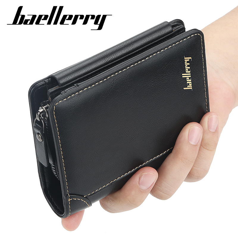New men's short wallet with multiple card slots, 3 folds, a stylish thin card bag, large capacity, practical and convenient high-end zero wallet_voghion.com