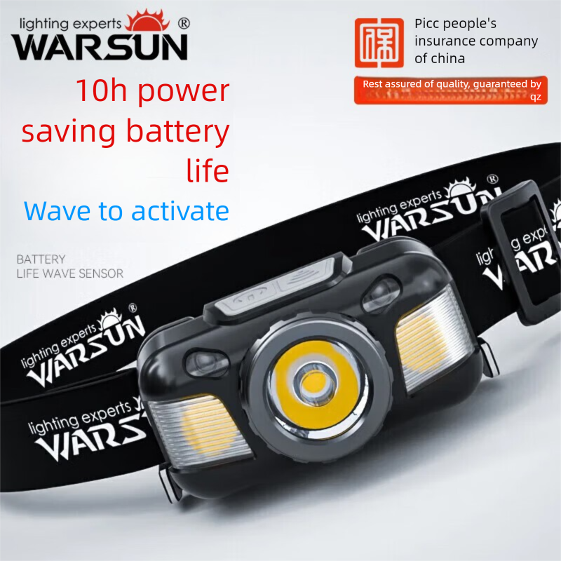 Lampada frontale a induzione WarsunWD06 Batteria a lunghissima durata Cattura le cicale Luce notturna forte Ricaricabile Ultra luminosa_voghion.com