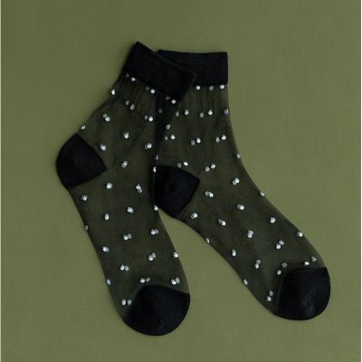 Women's Summer Thin Mid-Calf Glass Silk Long Crystal Breathable Socks_voghion.com