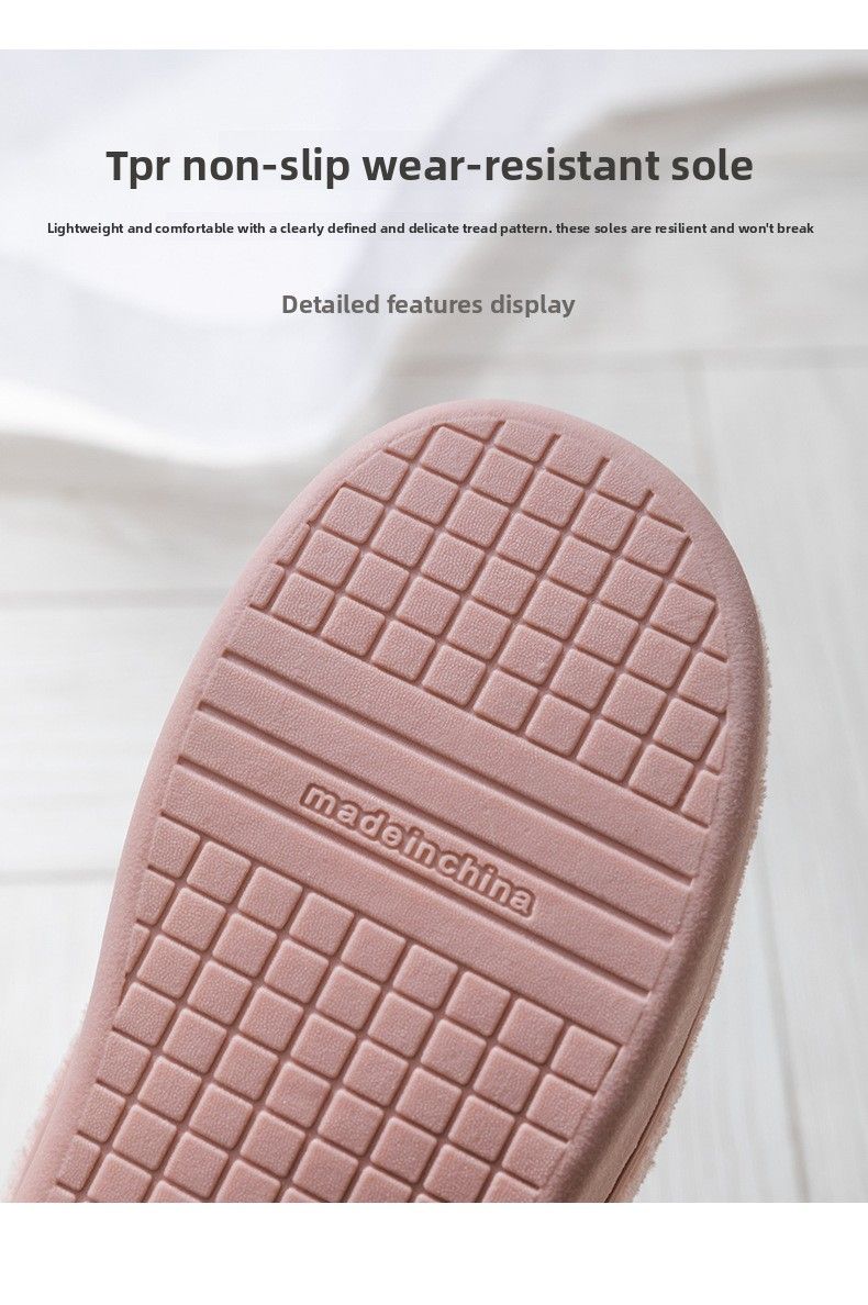 Lidani Hausschuhe für Damen, Winter, Umstandsmode, mit Absatz, warmem Fleece, dicker Sohle, für drinnen, Paar, Plüsch, Baumwollschuhe für Herren_voghion.com