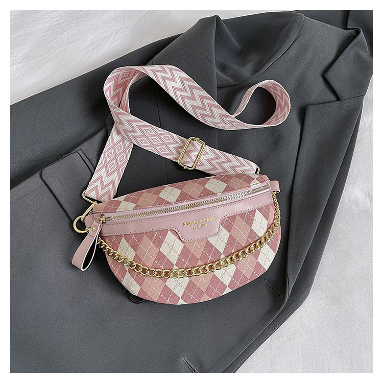 2023 New Best Selling Textured Women's Bag Trendy Fashion Plaid Chest Bag Fashionable Simple Versatile Shoulder Messenger Bag_voghion.com