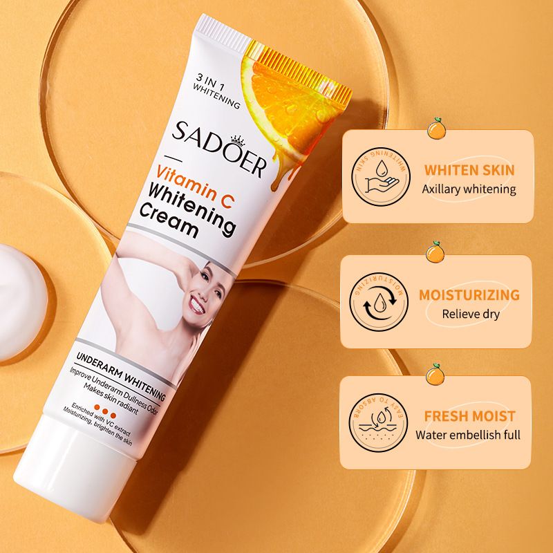 C-vitaminos fehérítő hónalj, könyök, térd hidratáló testápoló, ragyogást fokozó krém, melanin 2024 népszerű_voghion.com