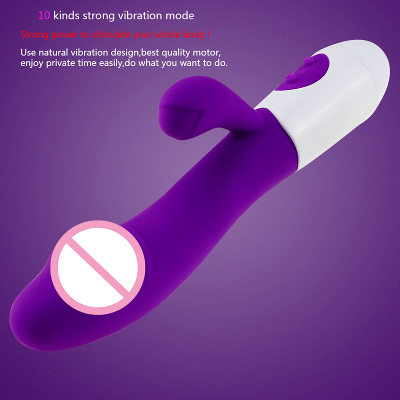 Dildo ricaricabile, vibratore a coniglio, doppia vibrazione, massaggiatore per punto G, AV stick, giocattoli sessuali per donne e donne_voghion.com