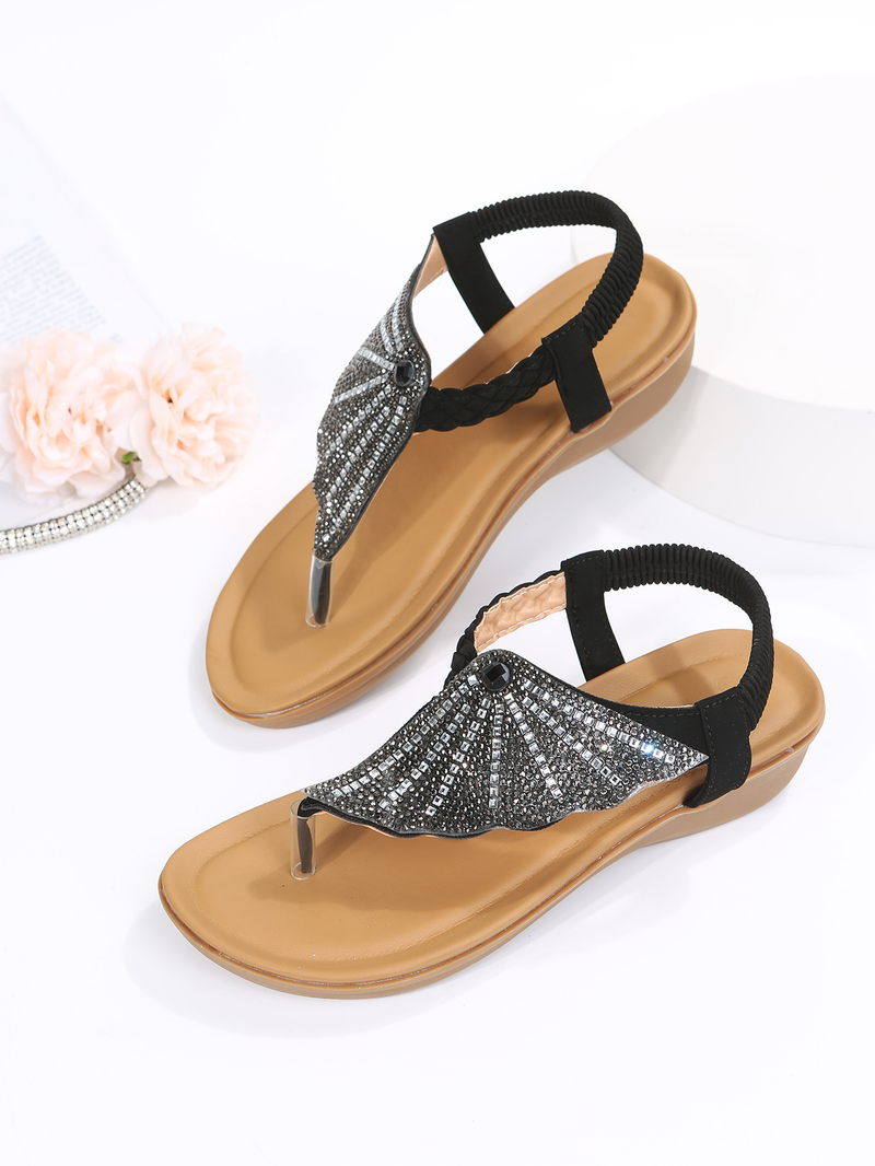 Damesschoenen Grote maten damessandalen Platte teensandalen met vlinderstrass_voghion.com