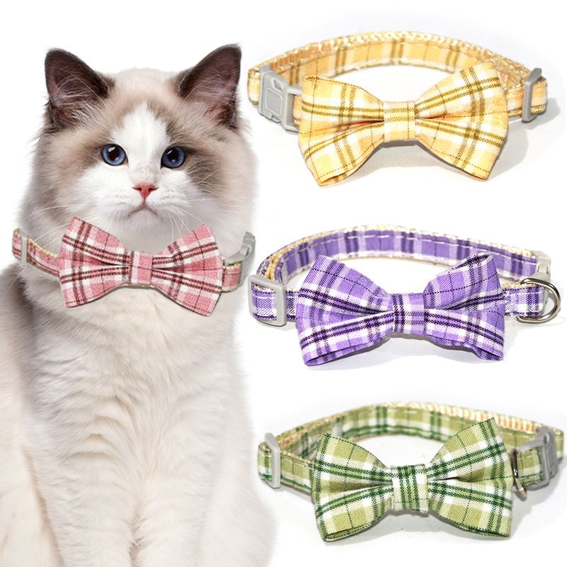 Collana regolabile con fiocco per gatti e collare per cani_voghion.com