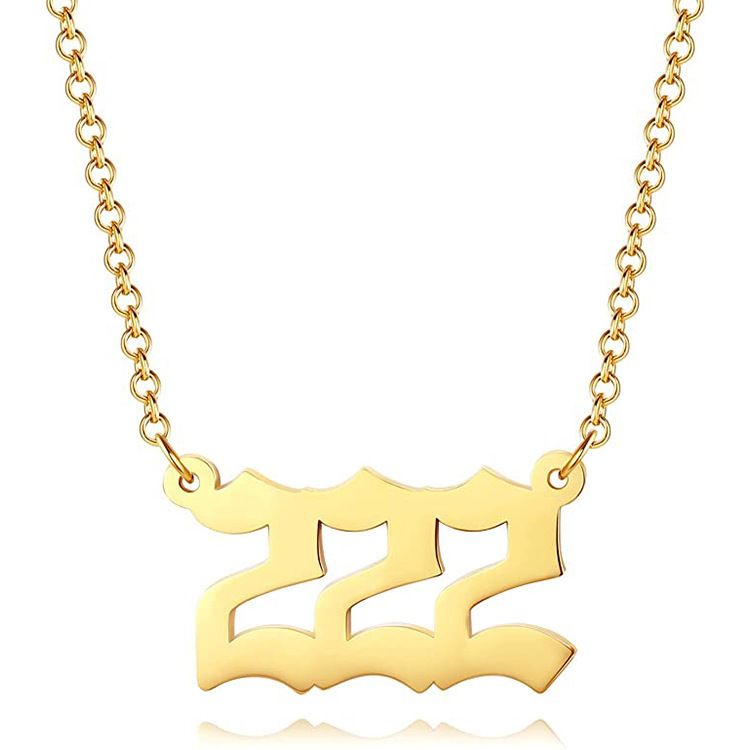 Personalized Stainless Steel Pendant Necklace For Women - Custom Name/Number Choker Chain - Elegant Layered Titanium Steel Snake Chain_voghion.com