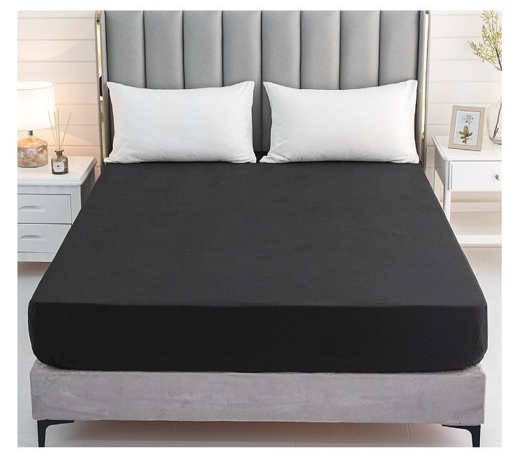 Home Garden Solid Color Sanded Pocket Bedspreads And Fitted Sheets_voghion.com