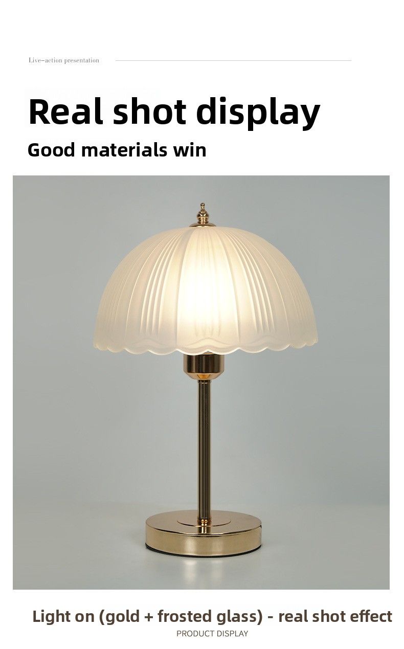 Luminária de mesa pequena de luxo com pétalas, para quarto de menina, atmosfera romântica, criativa e simples de alta qualidade_voghion.com