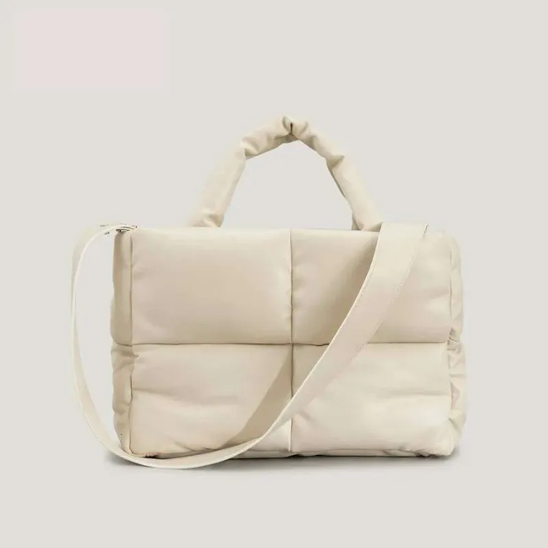Borsa a tracolla imbottita da donna, in nylon e cotone, con tracolla, invernale, 2024_voghion.com