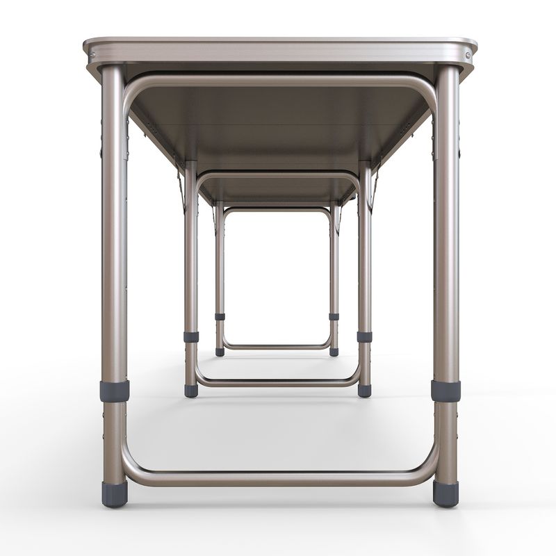 Outsunny 8ft Portable Beer Pong Table with Adjustable Legs, Folding Camping Table, Aluminum Picnic Table, for Party, Travel, BBQ, Beach, Black and Red_voghion.com