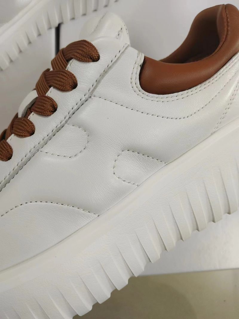 Scarpe bianche stile college con suola spessa Gospel_voghion.com