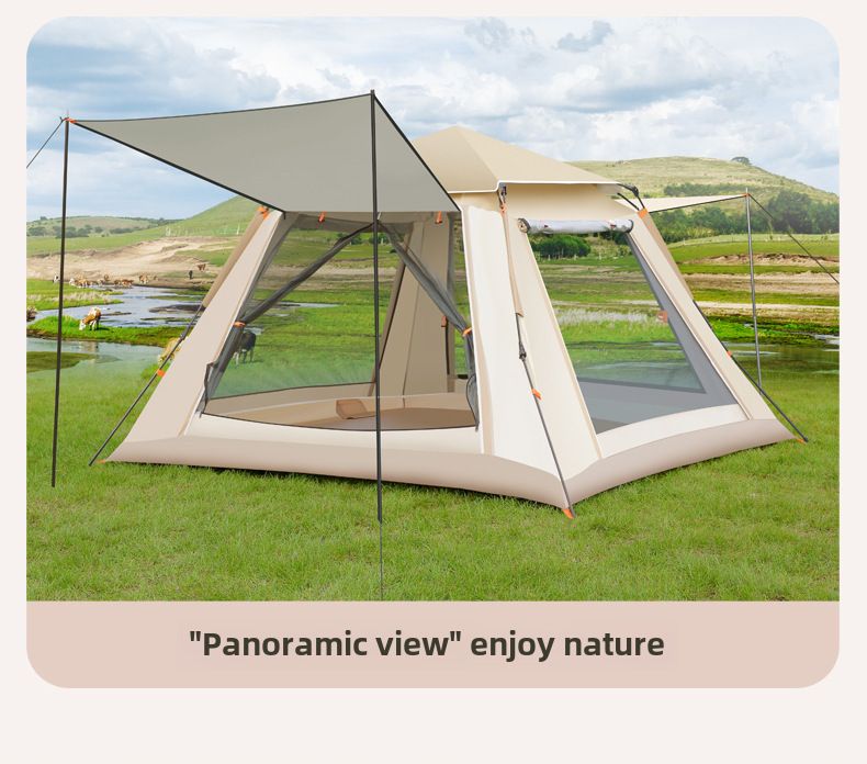 Tente de camping extérieure portable pliable et automatique pour parc sauvage, pique-nique sur la plage, camping sous la pluie_voghion.com