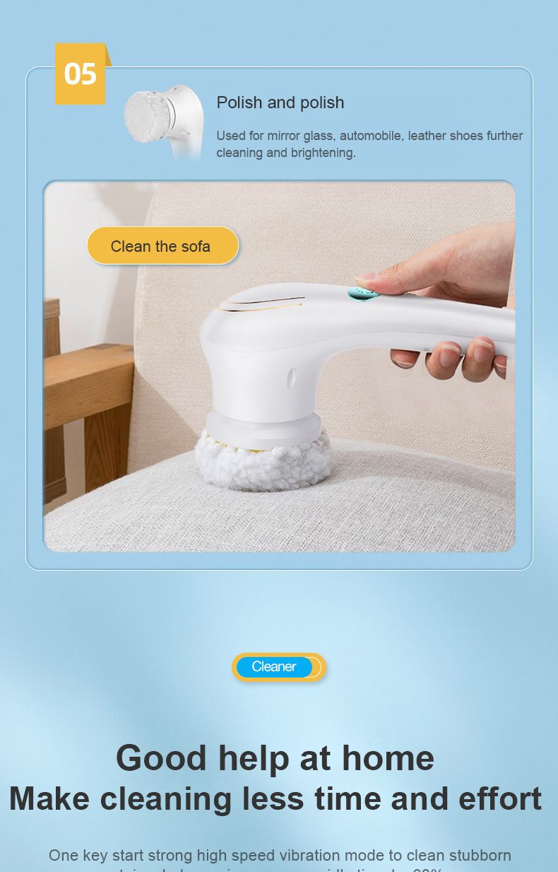 5-in-1 Electric Scrubber - Bathroom/Kitchen Cleaner, Multifunction Dryer, EU Home Deep Cleaning_voghion.com